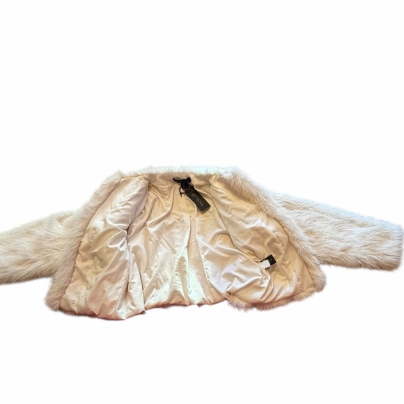 New Women’s White Faux Shearling Fur Jacket Long Sleeve Coat Small -Rachel Zoe - Picture 2 of 12